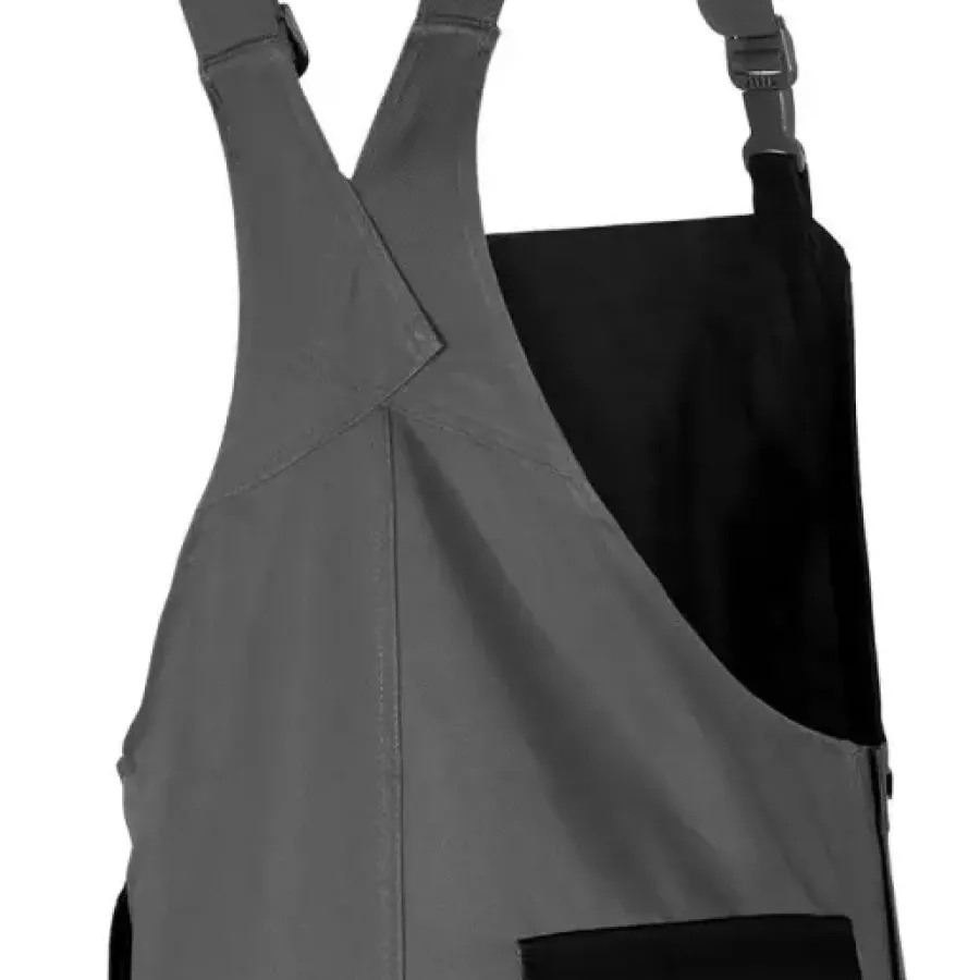 **High-Cut Crossover Back Panel** helps the bib and brace stay comfortably in place as you work.