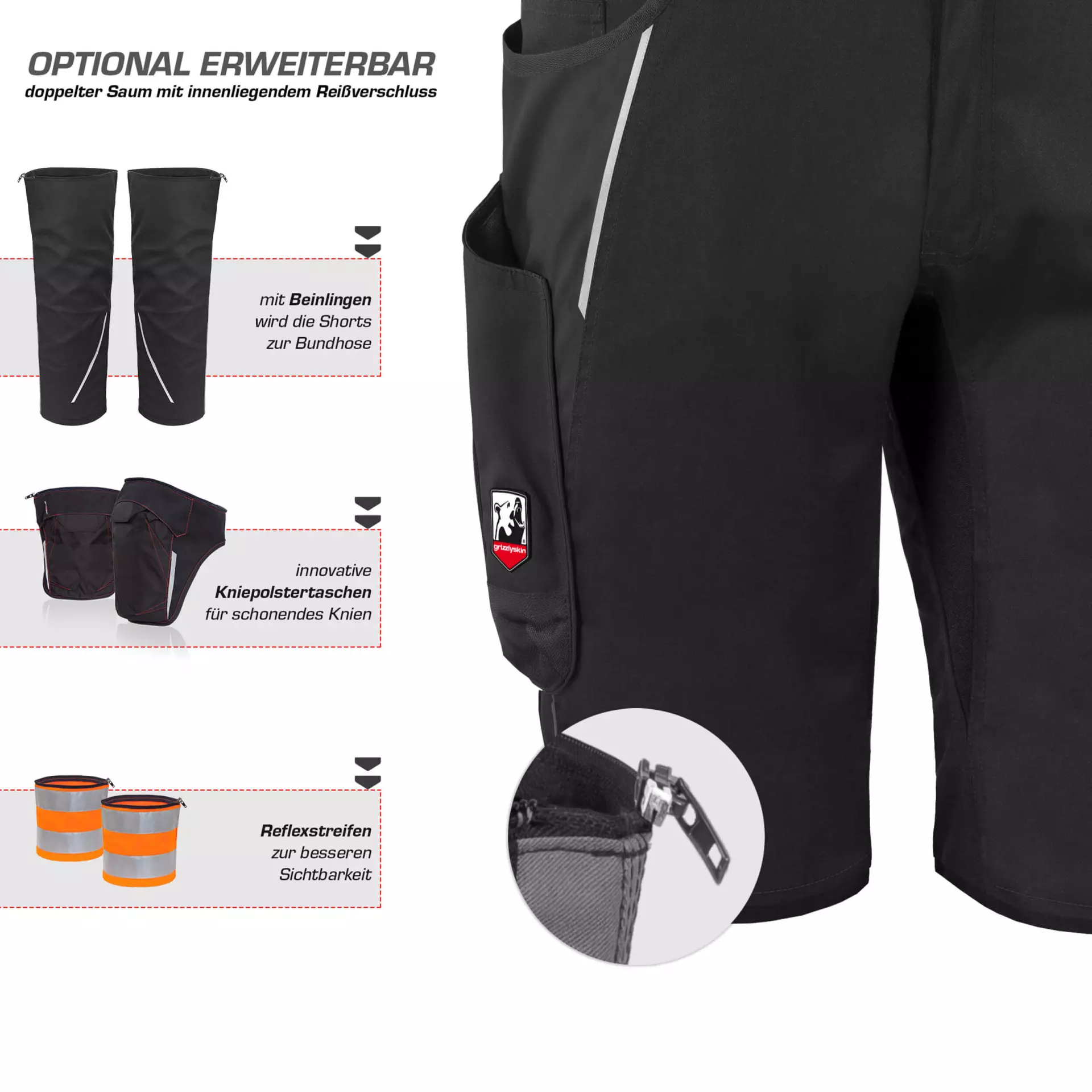 Grizzlyskin GIM3605, IRON Shorts schwarz, image 3