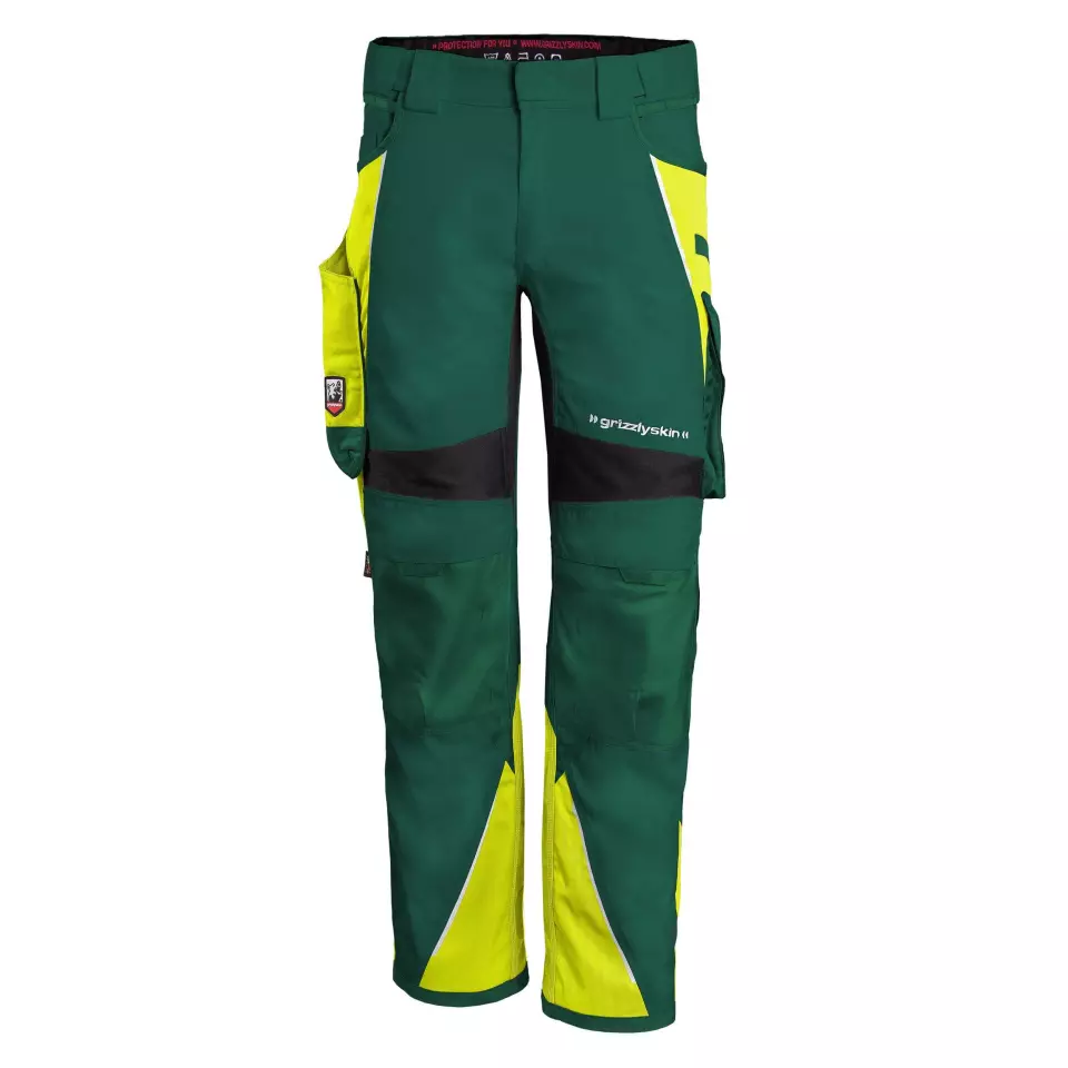 Grizzlyskin GIM3811, IRON Trousers Green/Hi-Vis Yellow, image 1, gallery thumbnail