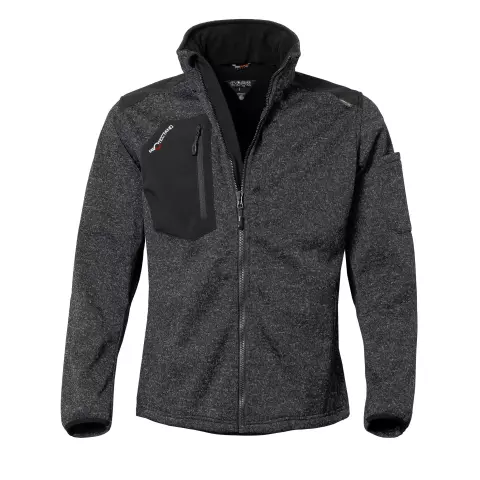 Qualitex Knitted Fleece Jacket Black/Melange
