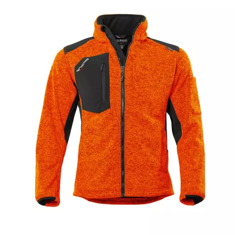Qualitex Knitted Fleece Jacket Orange/Melange