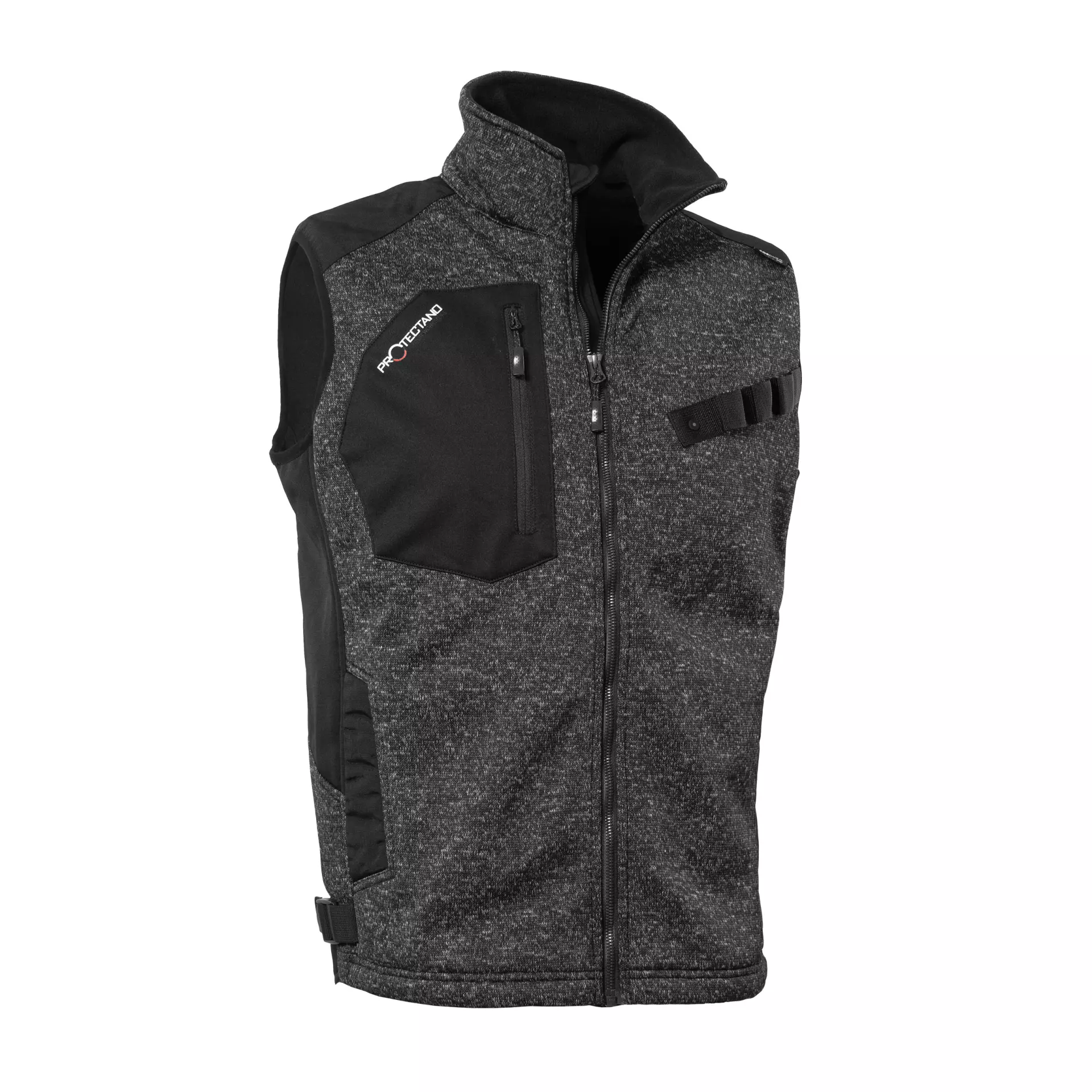 Qualitex NM-48013-3600, Knitted Fleece Vest Black/Heathered, image 1