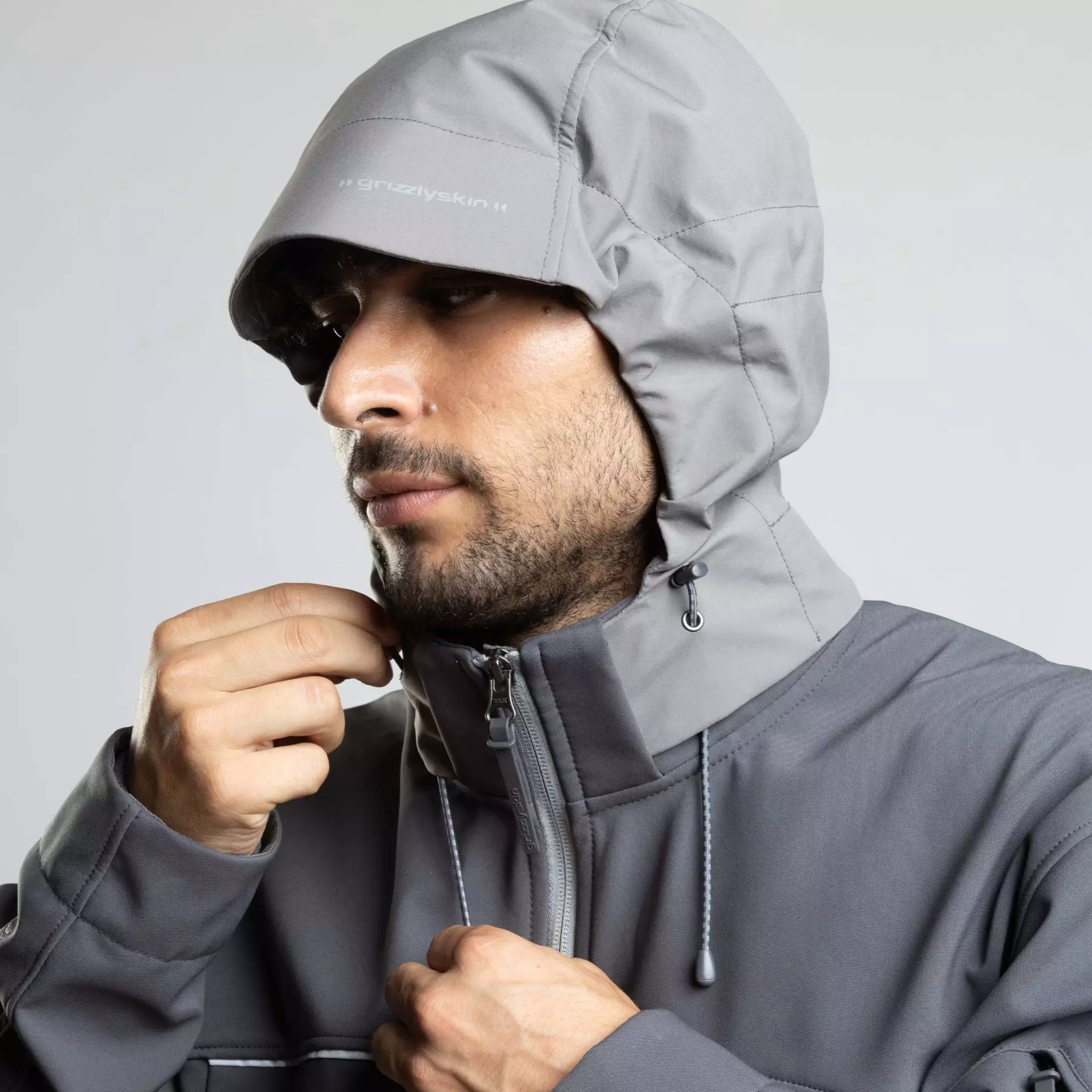Grizzlyskin NU-97101-3300, Resist Hood for Hybrid Softshell Jacket Grey, image 3