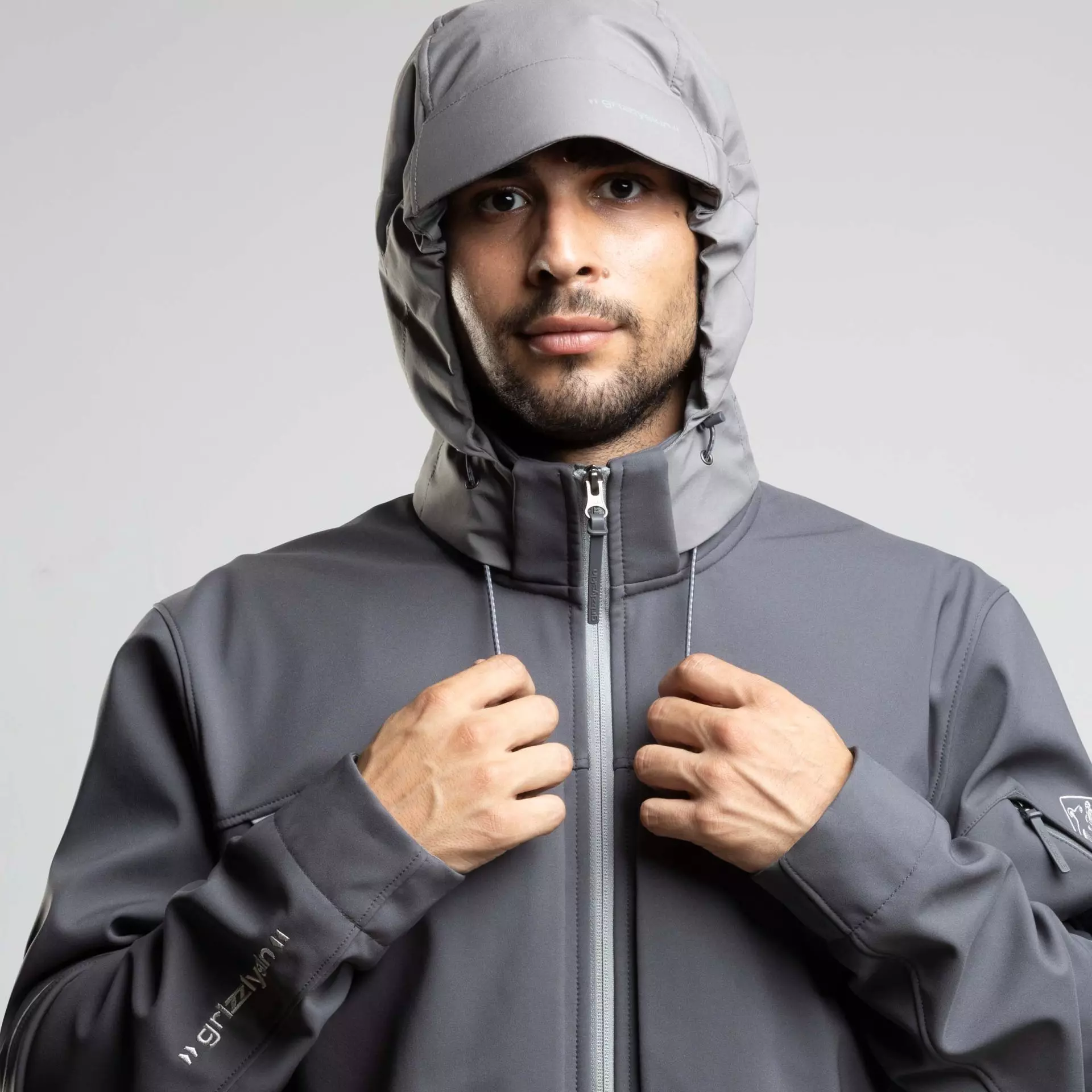Grizzlyskin NU-97101-3300, Resist Hood for Hybrid Softshell Jacket Grey, image 1