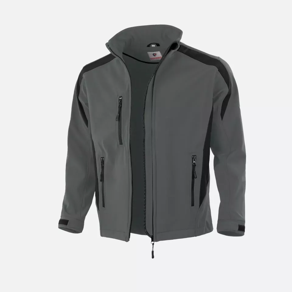Qualitex NM-66001-3236, Softshell Jacket Grey/Black, image 1, gallery thumbnail