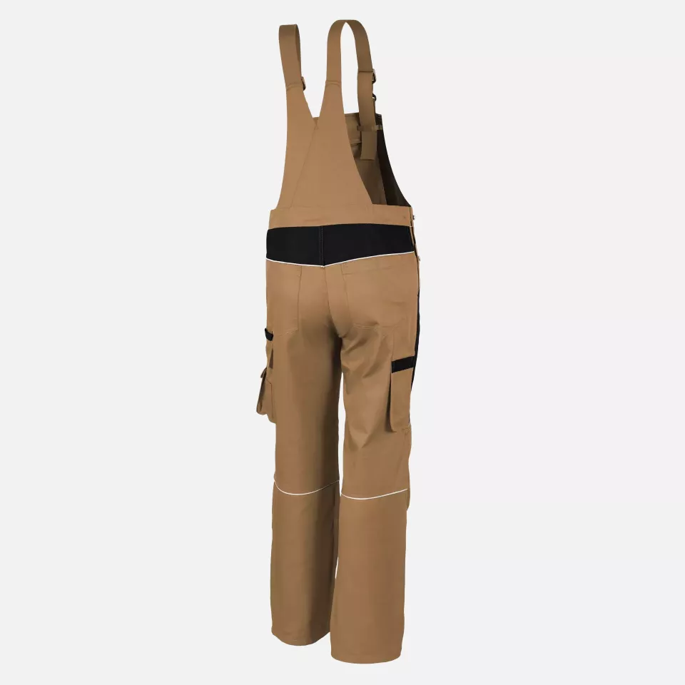Qualitex NM-41006-4236, PRO Latzhose khaki/schwarz, image 2, gallery thumbnail