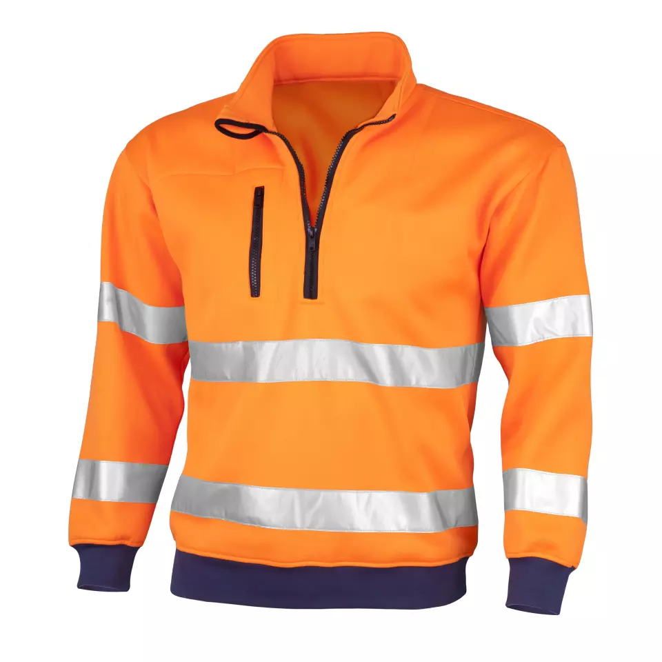Qualitex NM-37009-9100, Signal Hi-Vis Orange Sweatshirt, image 1, gallery thumbnail
