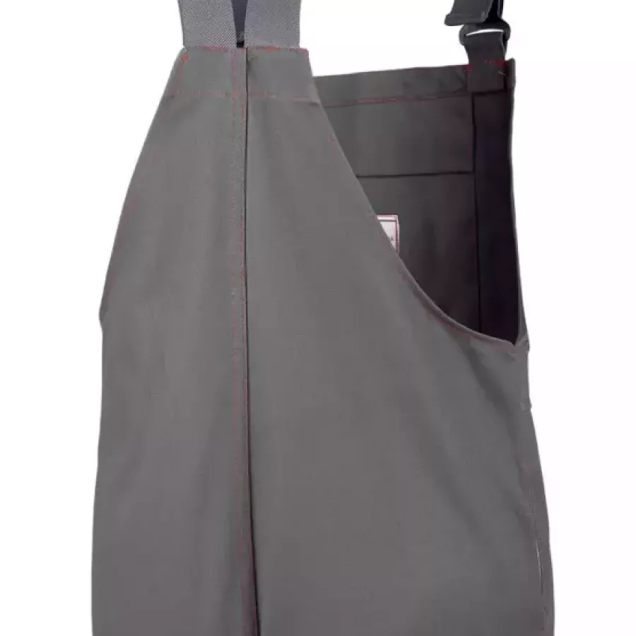 **Hochgezogener Rücken** bietet zusätzliche Abdeckung, wo es darauf ankommt, und sorgt für Komfort und Sicherheit beim Bücken und Bewegen.