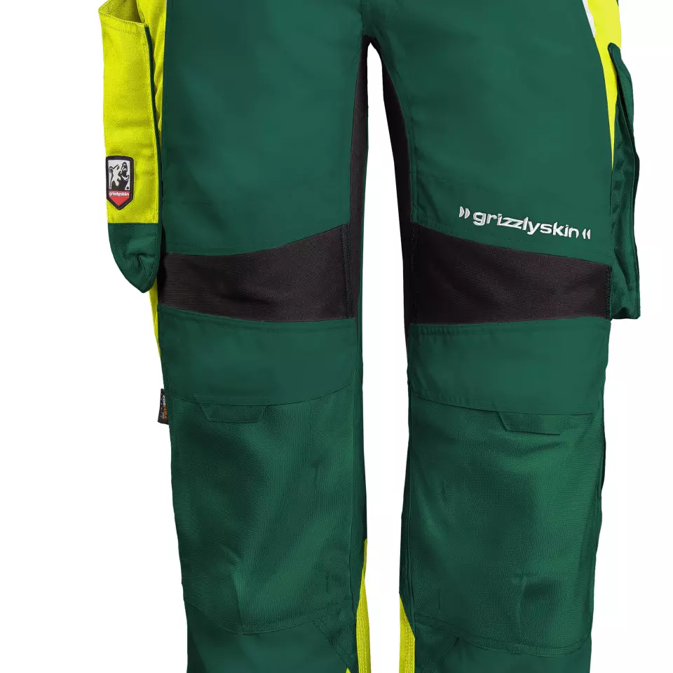 Grizzlyskin GIM3811, IRON Trousers Green/Hi-Vis Yellow, image 3, gallery thumbnail