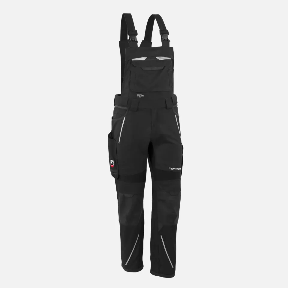 Grizzlyskin GIM3705, IRON Black Bib and Brace, image 1, gallery thumbnail