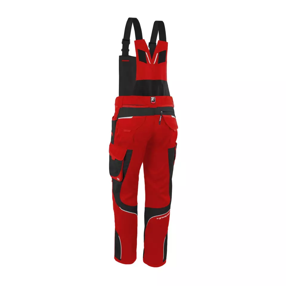 Grizzlyskin GIM3702, IRON Bib Overall Red/Black, image 2, gallery thumbnail