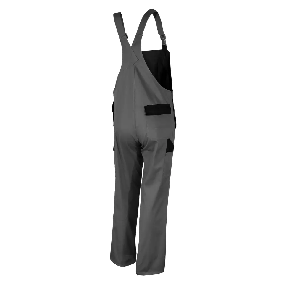 Qualitex NM-41005-3336, Image Bib Overall Medium Grey/Black, image 2, gallery thumbnail