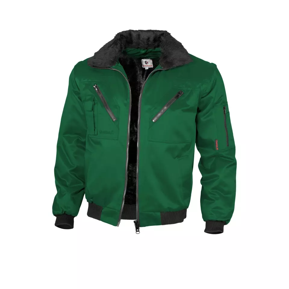 Qualitex NM-70001-1300, Solid Color Pilot Jacket Green, image 1, gallery thumbnail