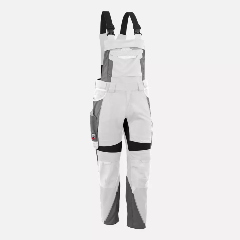 Grizzlyskin GIM3704, IRON Bib and Brace White/Grey, image 1, gallery thumbnail