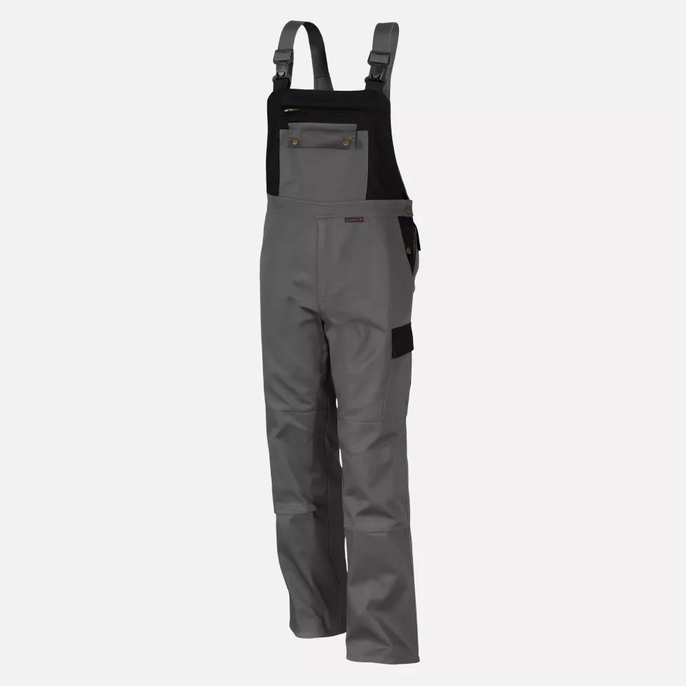 Qualitex NM-41005-3336, Image Bib and Brace Medium Grey/Black, image 1, gallery thumbnail