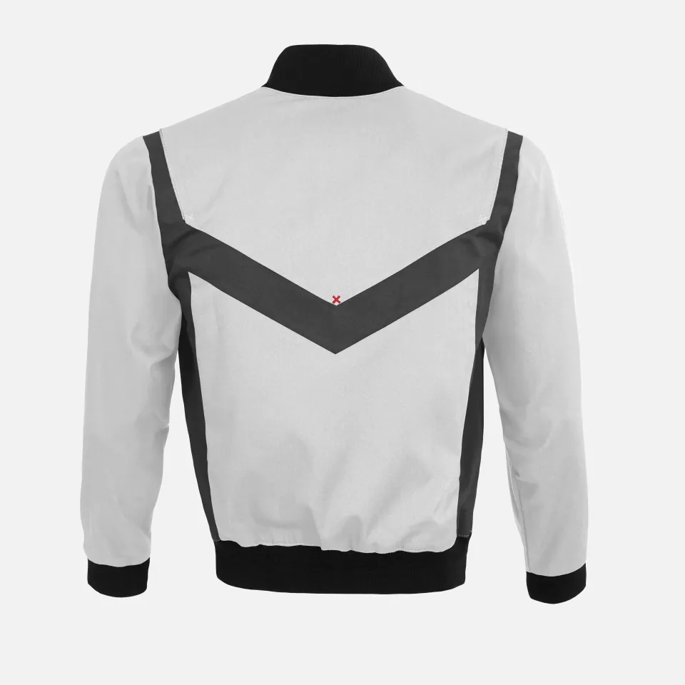 Qualitex NM-43011-3032, X-Serie Blousonjacke weiss/grau, image 2, gallery thumbnail