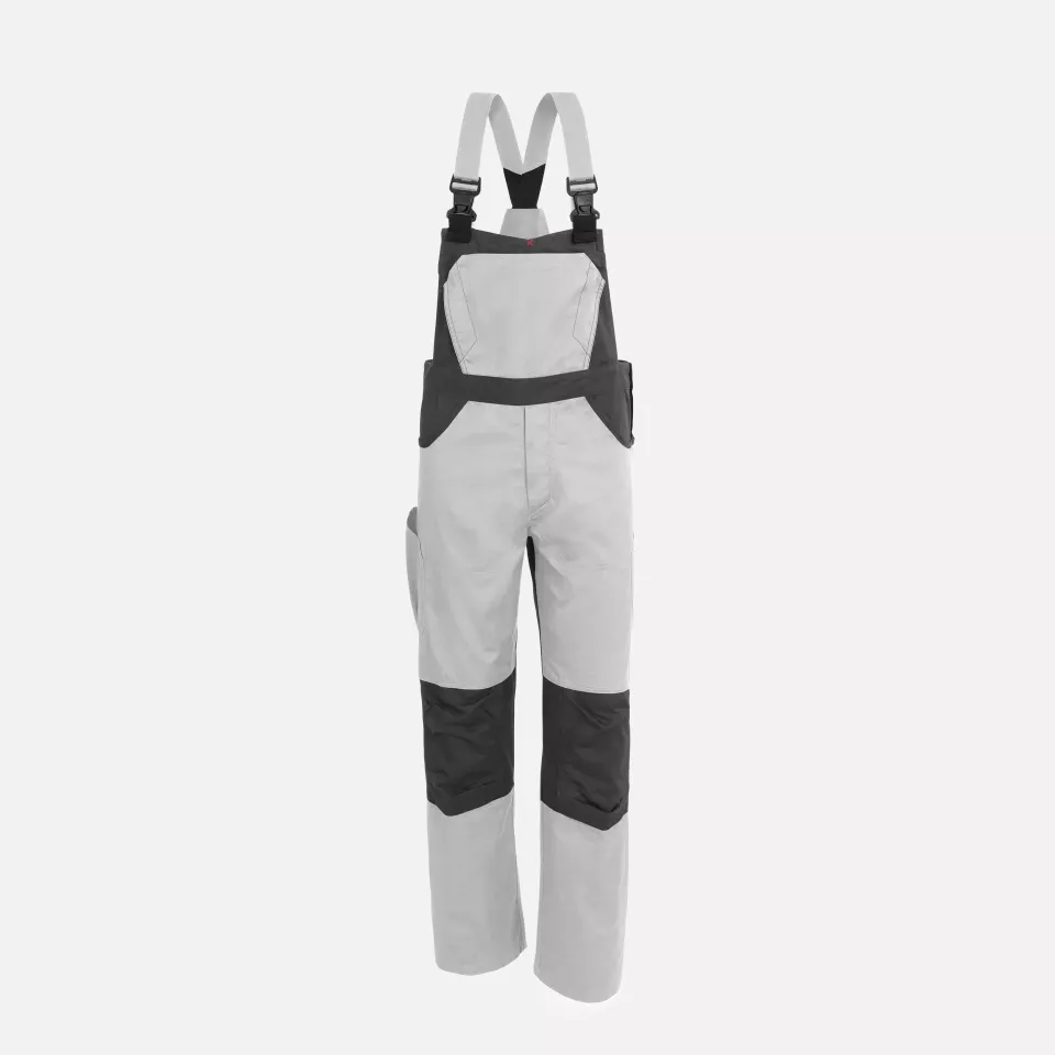 Qualitex NM-41011-3032, X-Serie Bib and Brace White/Grey, image 1, gallery thumbnail