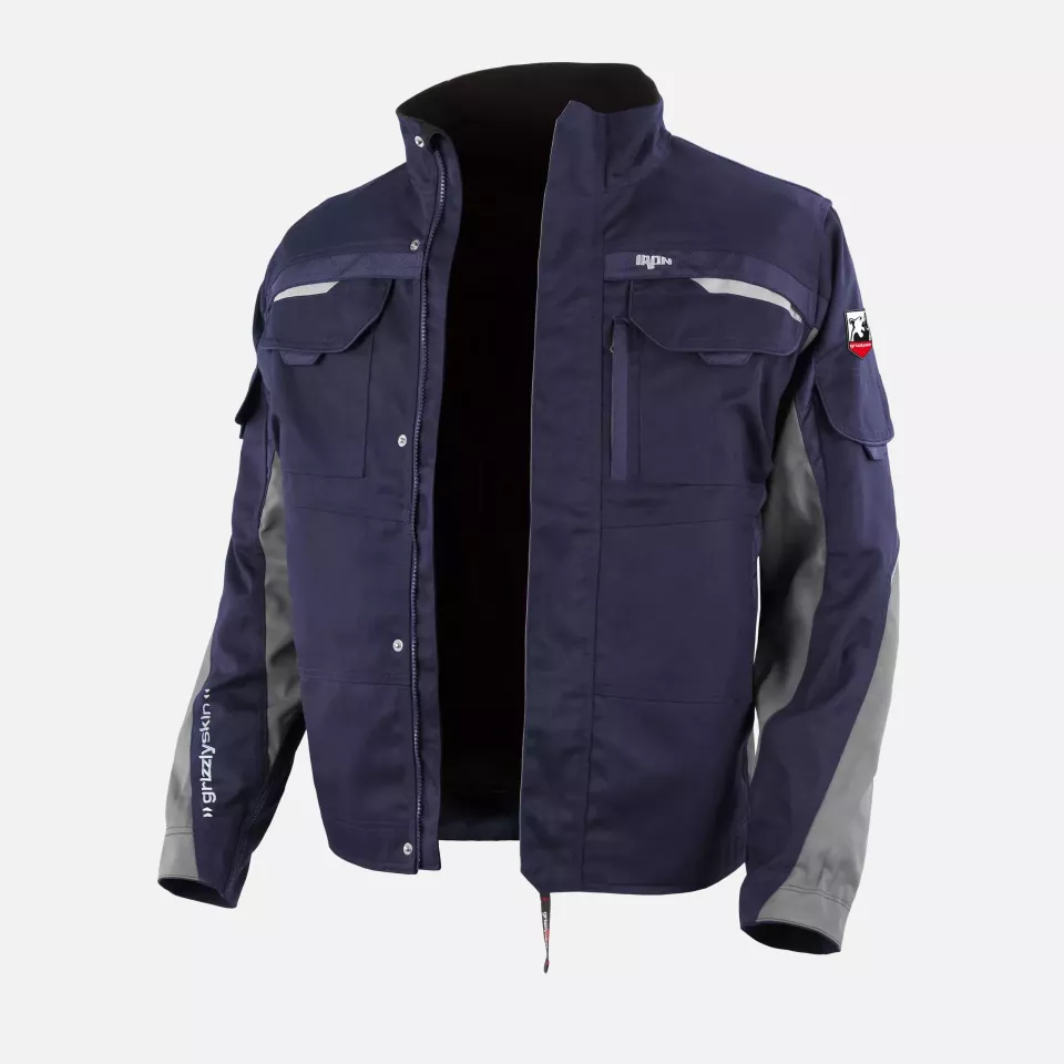 Grizzlyskin GIM3906, IRON Bundjacke marine/grau, image 1, gallery thumbnail