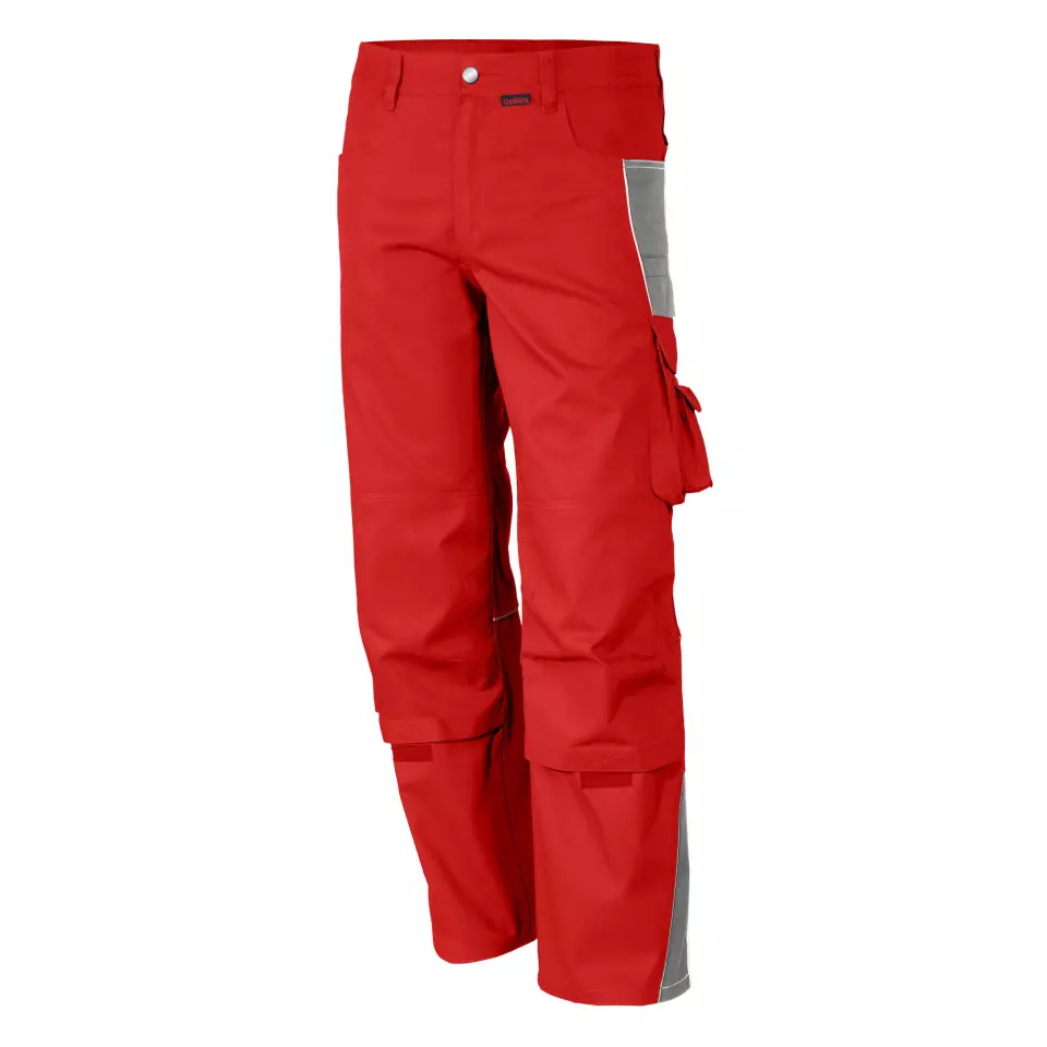Qualitex NM-42006-2332, PRO Work Trousers Red/Grey, image 1, gallery thumbnail