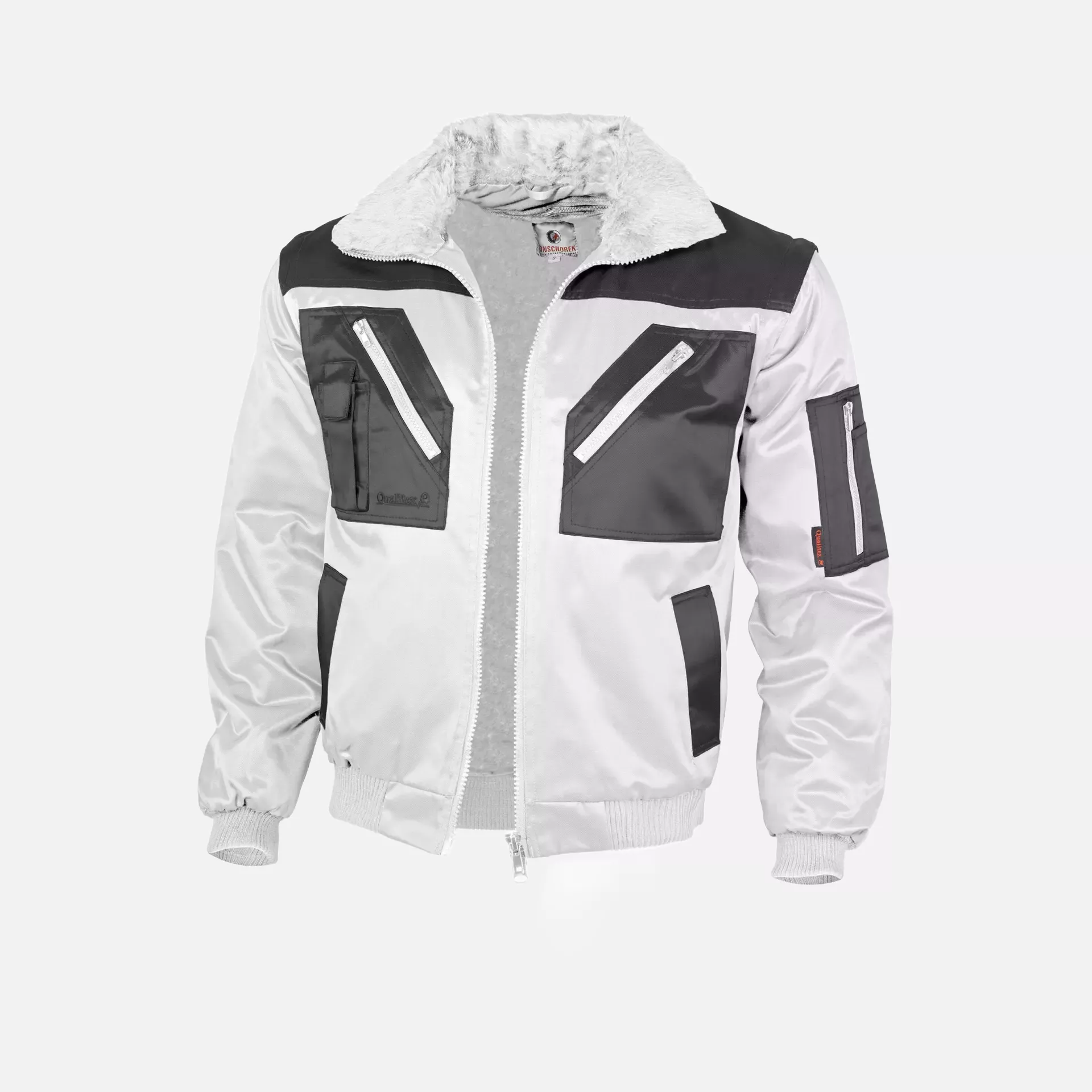 Qualitex NM-70001-3032, Two-Tone Pilot Jacket White/Grey, image 1