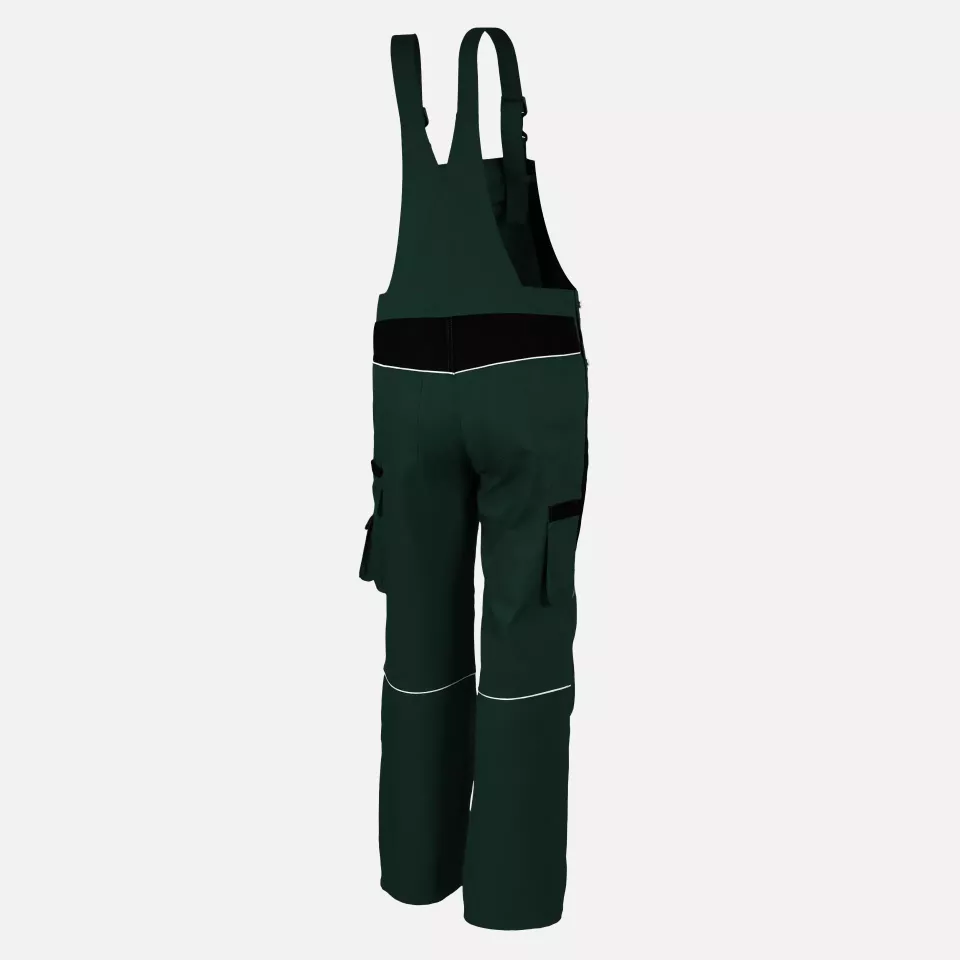 Qualitex NM-41006-1336, PRO Latzhose grün/schwarz, image 2, gallery thumbnail