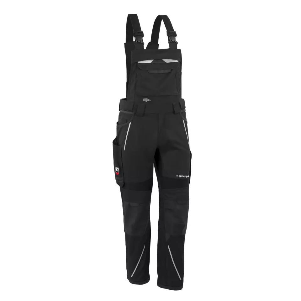 Grizzlyskin GIM3705, IRON Black Bib and Brace, image 1, gallery thumbnail
