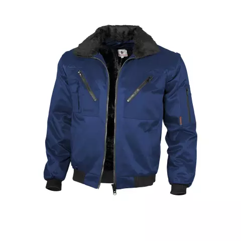 Qualitex Solid Color Pilot Jacket Navy
