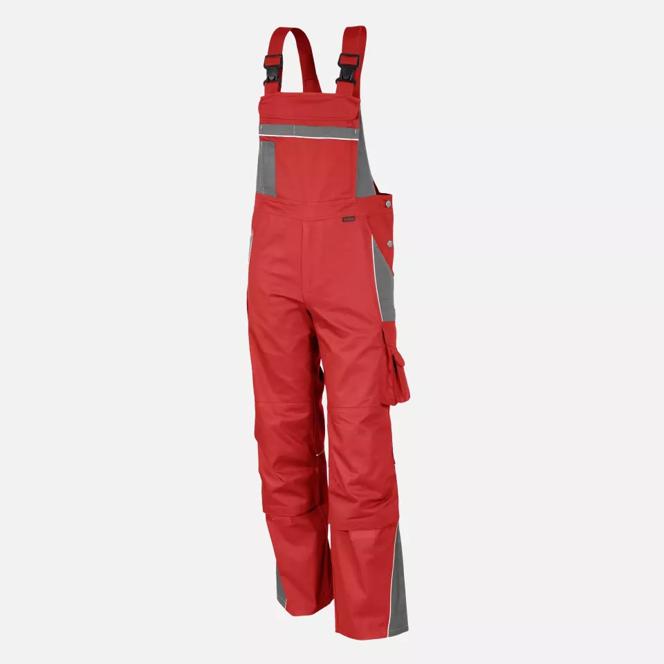 Qualitex NM-41006-2332, PRO Bib and Brace Red/Grey, image 1, gallery thumbnail