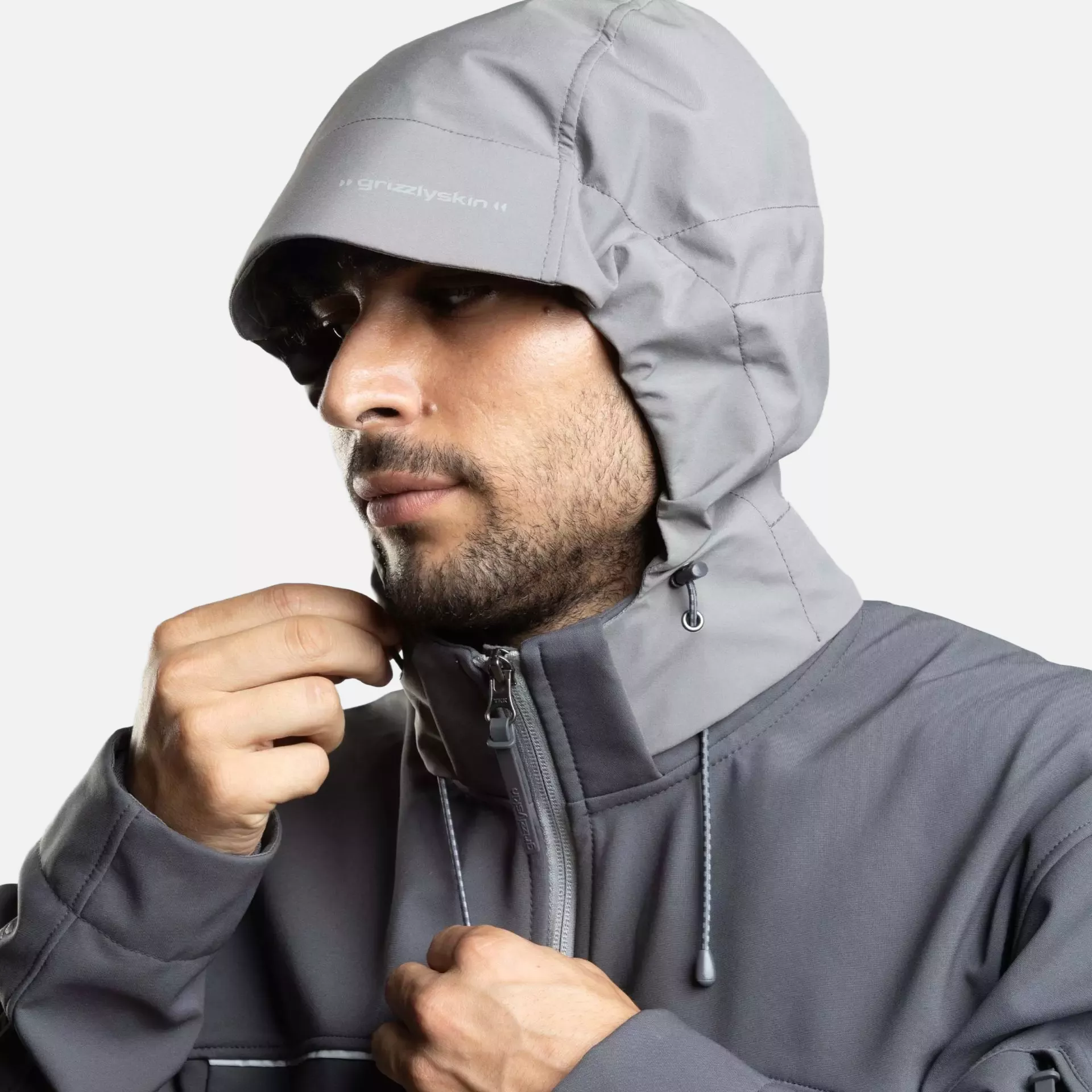 Grizzlyskin NU-97101-3300, Resist Hood for Hybrid Softshell Jacket Grey, image 3