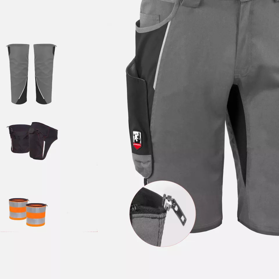 Grizzlyskin GIM3607, IRON Shorts Grey/Black, image 3, gallery thumbnail