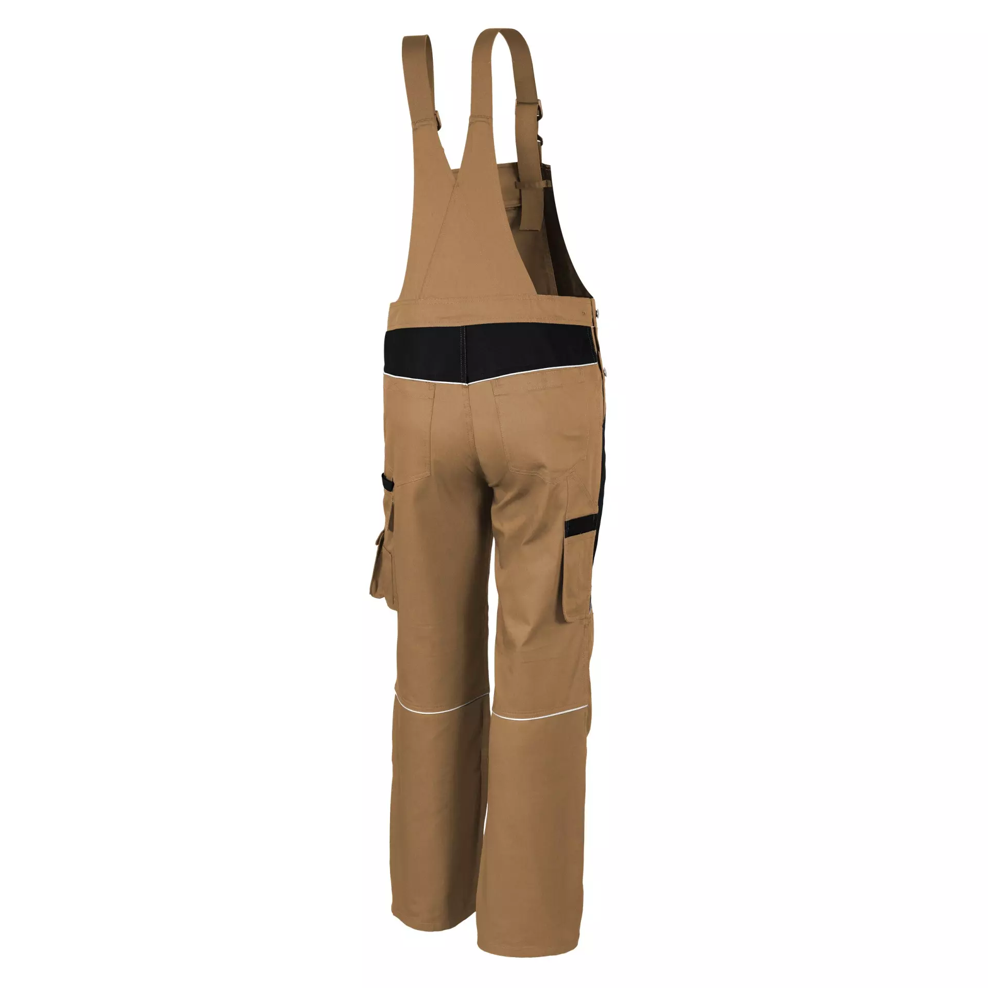Qualitex NM-41006-4236, PRO Latzhose khaki/schwarz, image 2