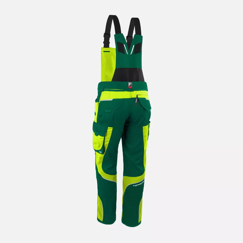 Grizzlyskin GIM3711, IRON Bib and Brace Green/Hi-Vis Yellow, image 2, gallery thumbnail