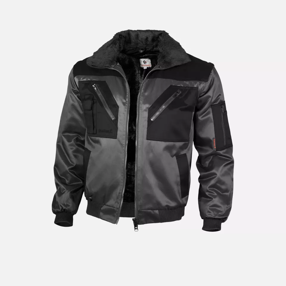 Qualitex NM-70001-3236, Two-Tone Pilot Jacket Grey/Black, image 1, gallery thumbnail