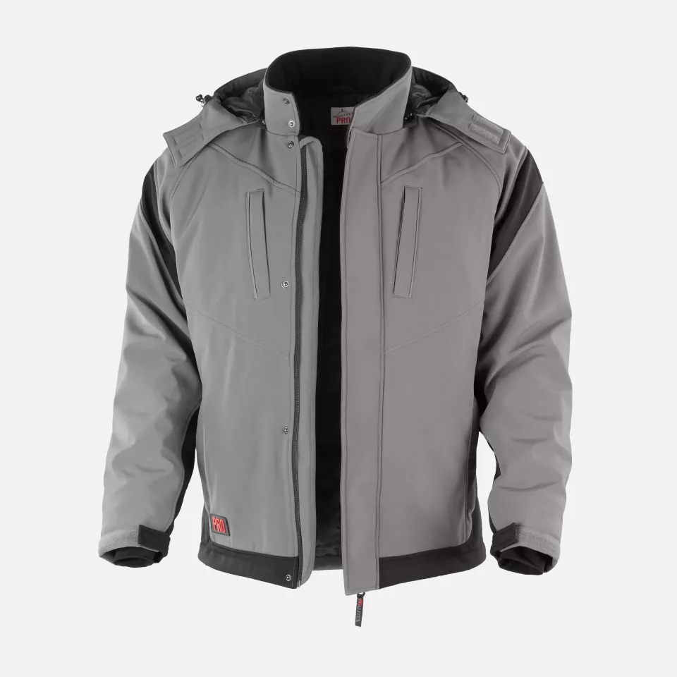 Qualitex NM-67006-3236, PRO Softshelljacke grau/schwarz, image 1, gallery thumbnail