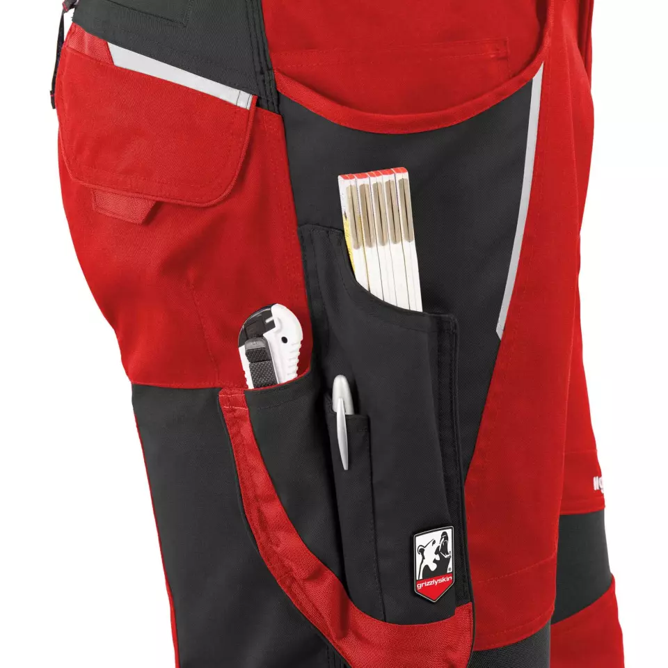 Grizzlyskin GIM3702, IRON Bib Overall Red/Black, image 4, gallery thumbnail