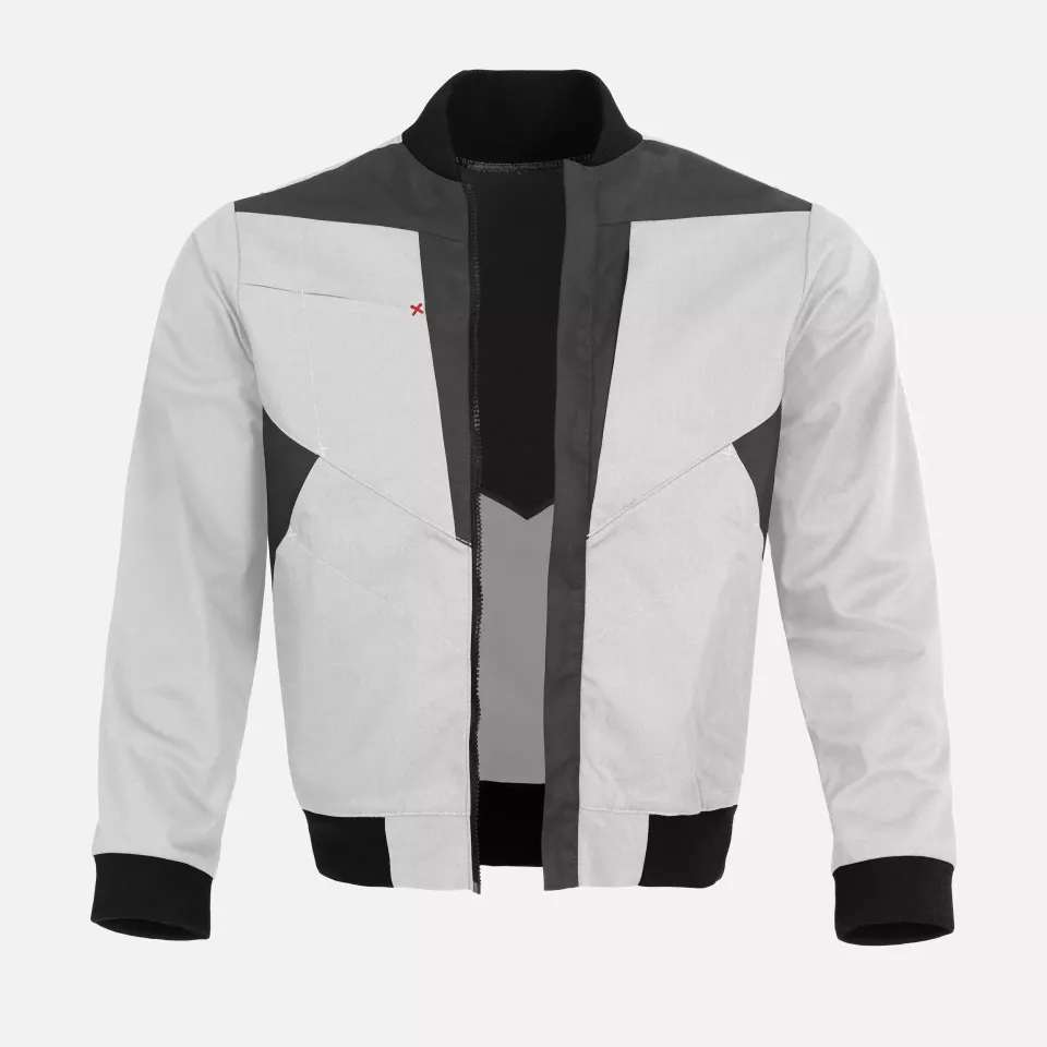 Qualitex NM-43011-3032, X-Serie Blousonjacke weiss/grau, image 1, gallery thumbnail