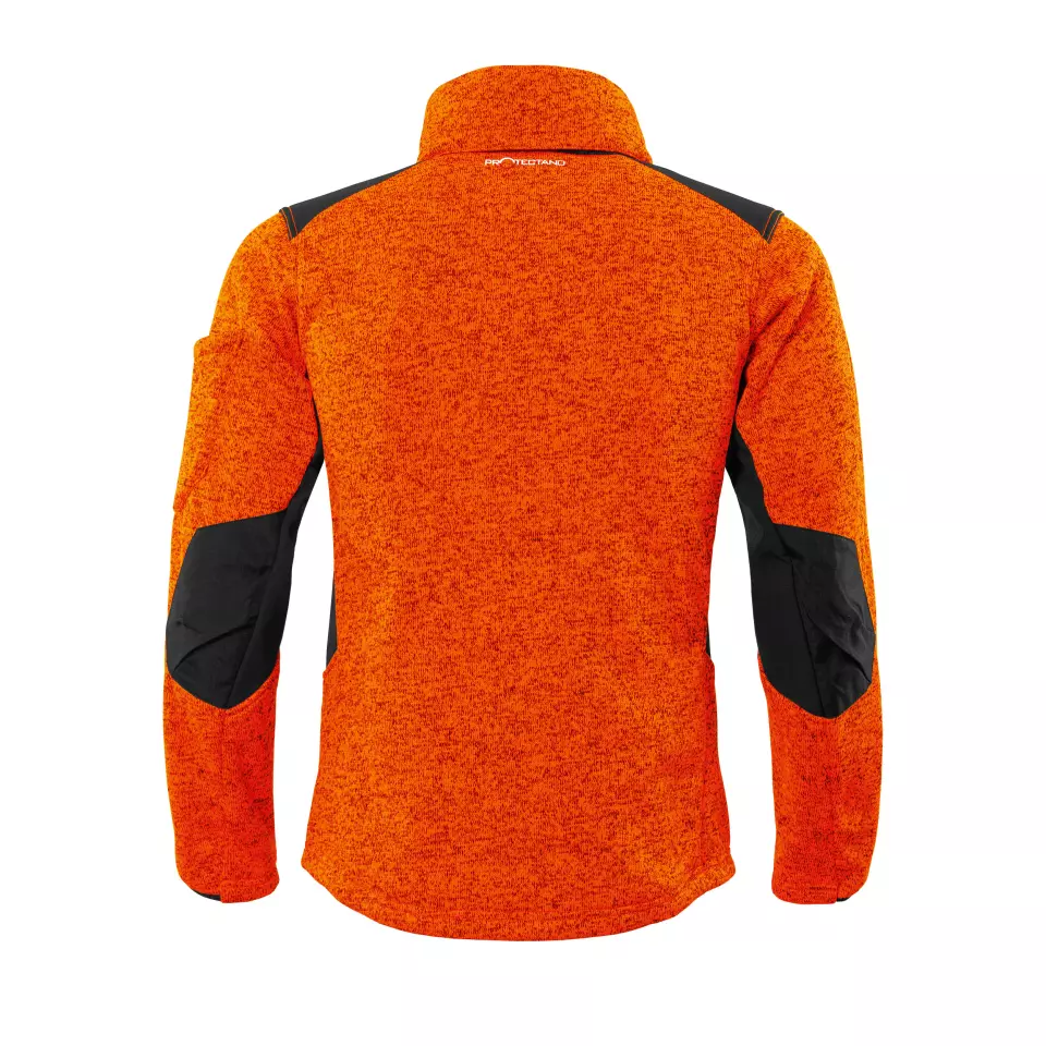 Qualitex NM-65013-2200, Knitted Fleece Jacket Orange/Melange, image 2, gallery thumbnail