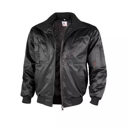 Qualitex Pilot Jacket with Fixed Sleeves & Quilted Lining Black