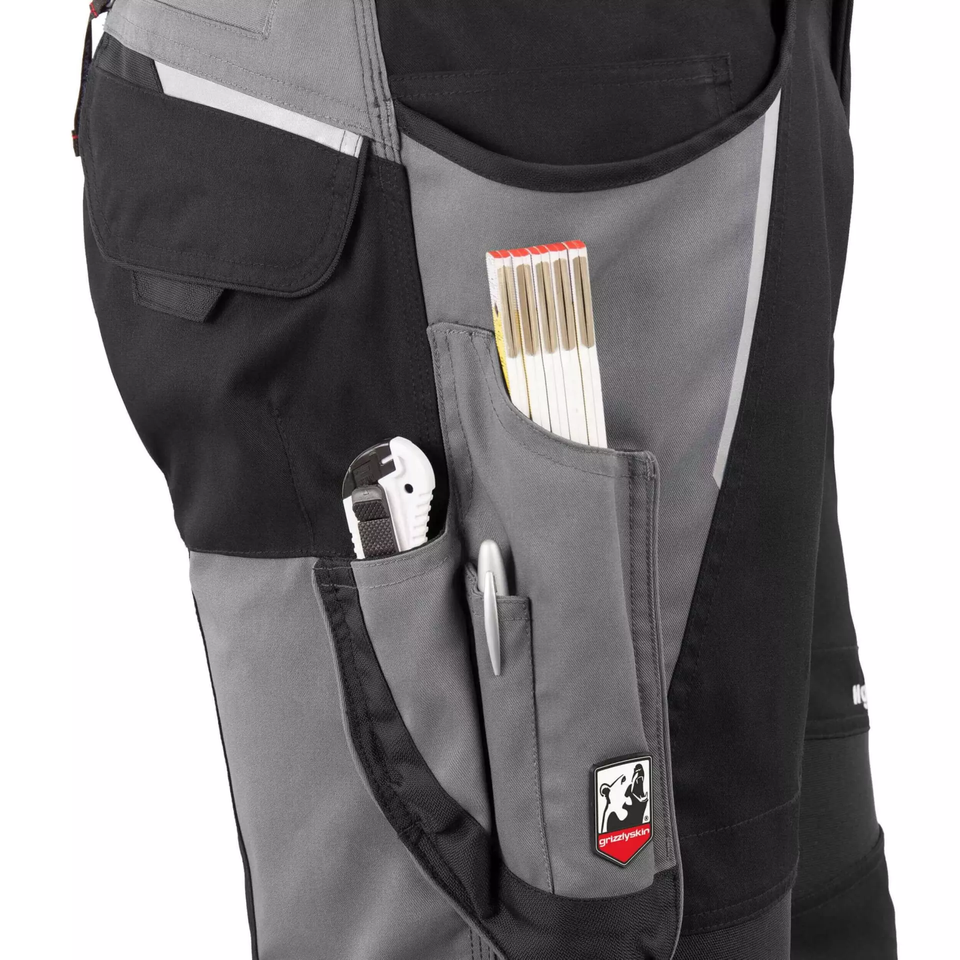 Grizzlyskin GIM3708, IRON Bib Overall Black/Grey, image 4