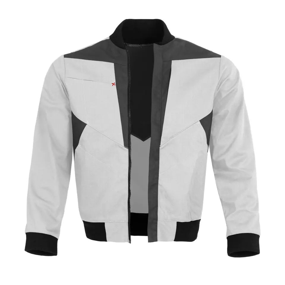Qualitex NM-43011-3032, X-Serie Blouson Jacket White/Grey, image 1, gallery thumbnail