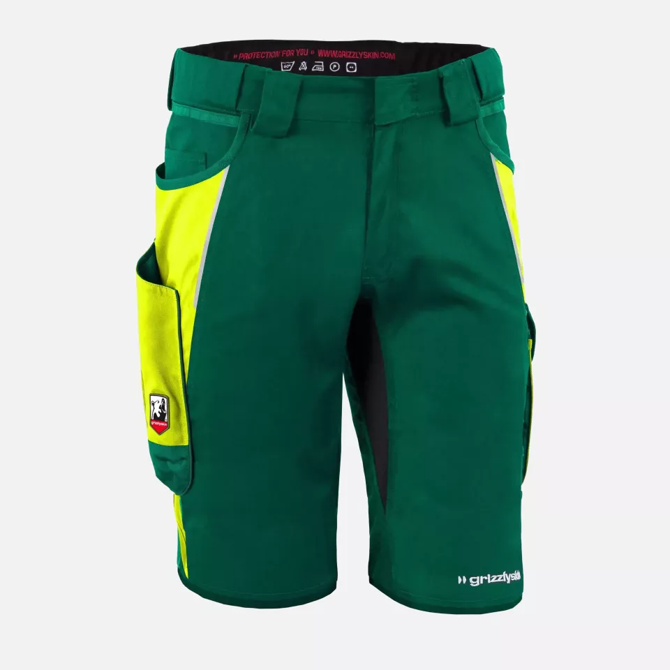 Grizzlyskin GIM3611, IRON Shorts Green/Hi-Vis Yellow, image 1, gallery thumbnail