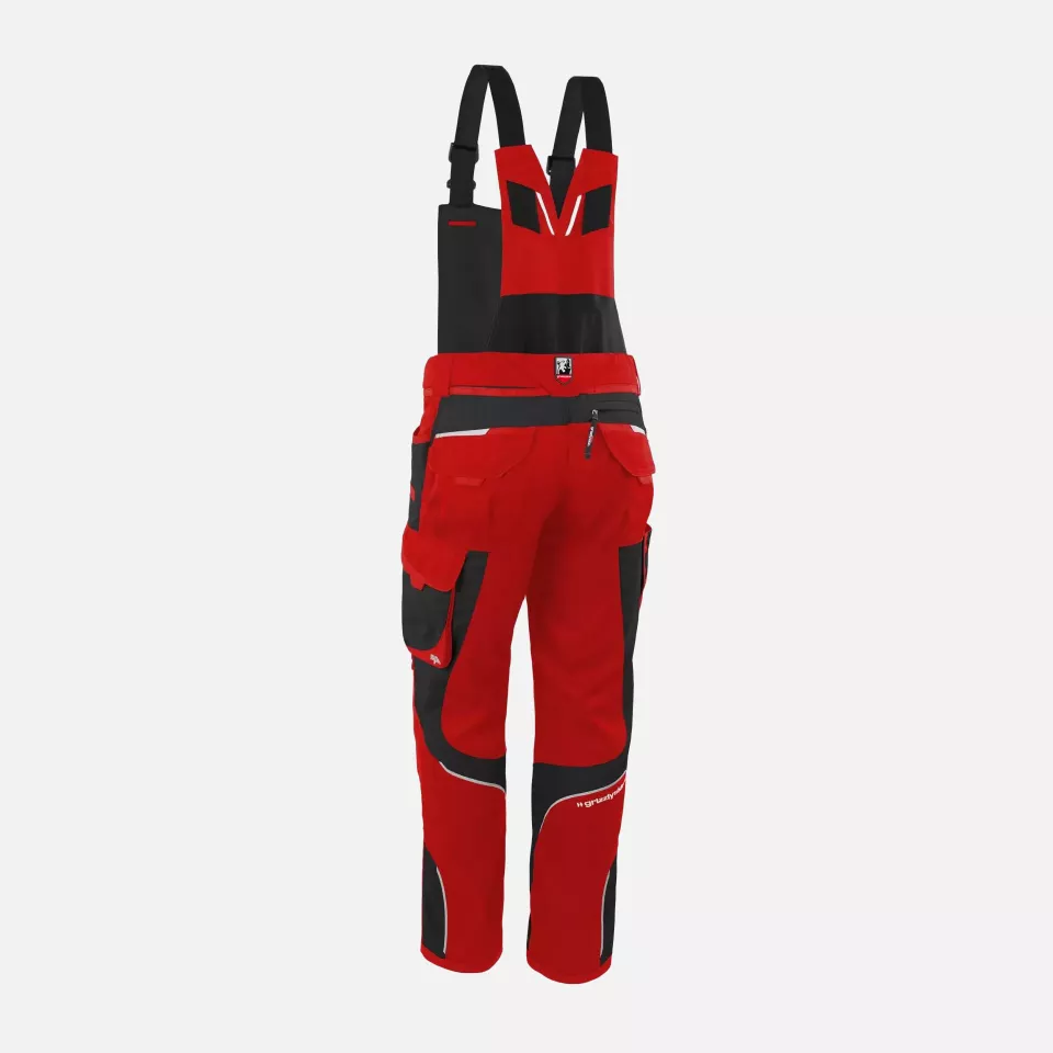 Grizzlyskin GIM3702, IRON Bib and Brace Red/Black, image 2, gallery thumbnail