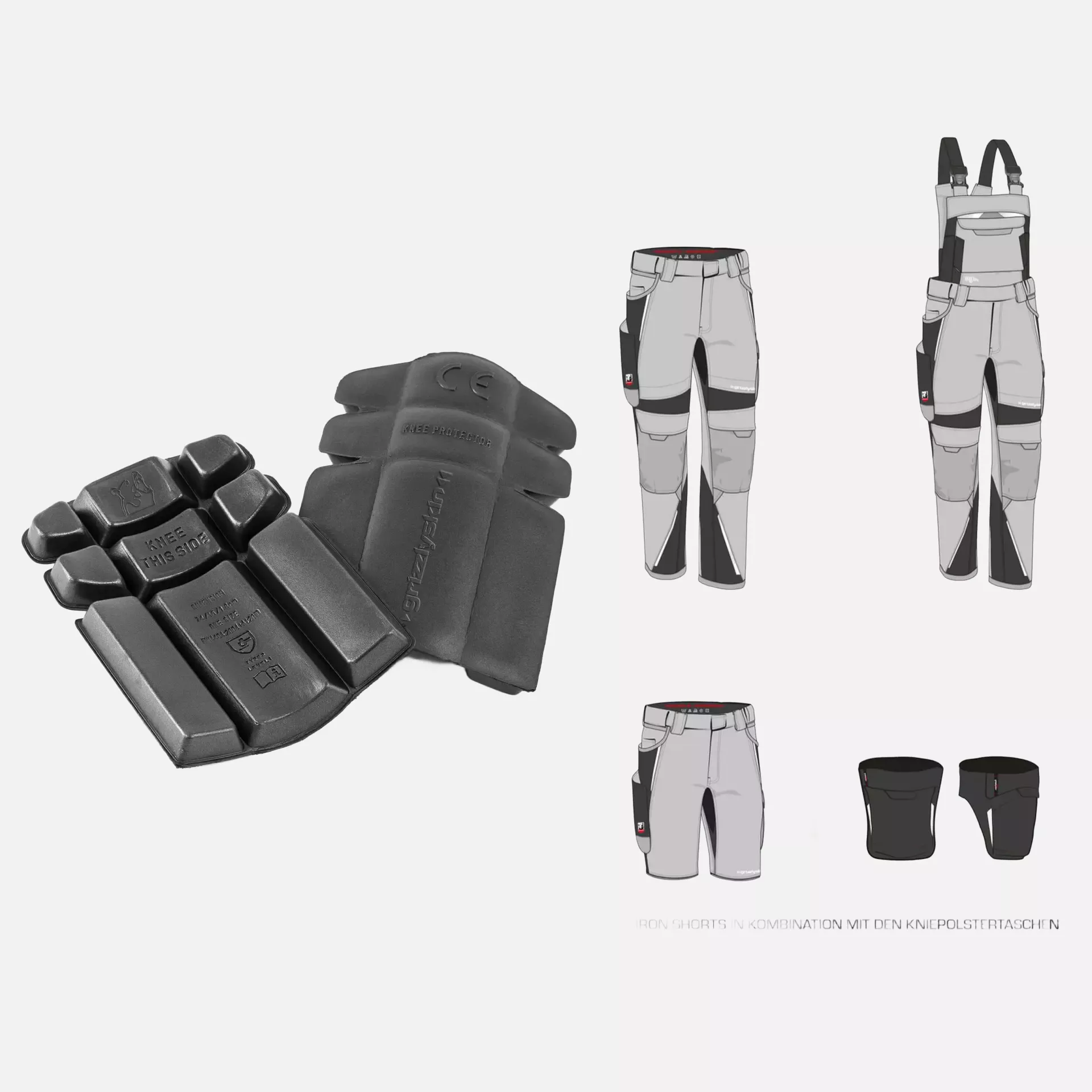 Grizzlyskin GIZ0607, IRON Knee Pad Grey, image 2