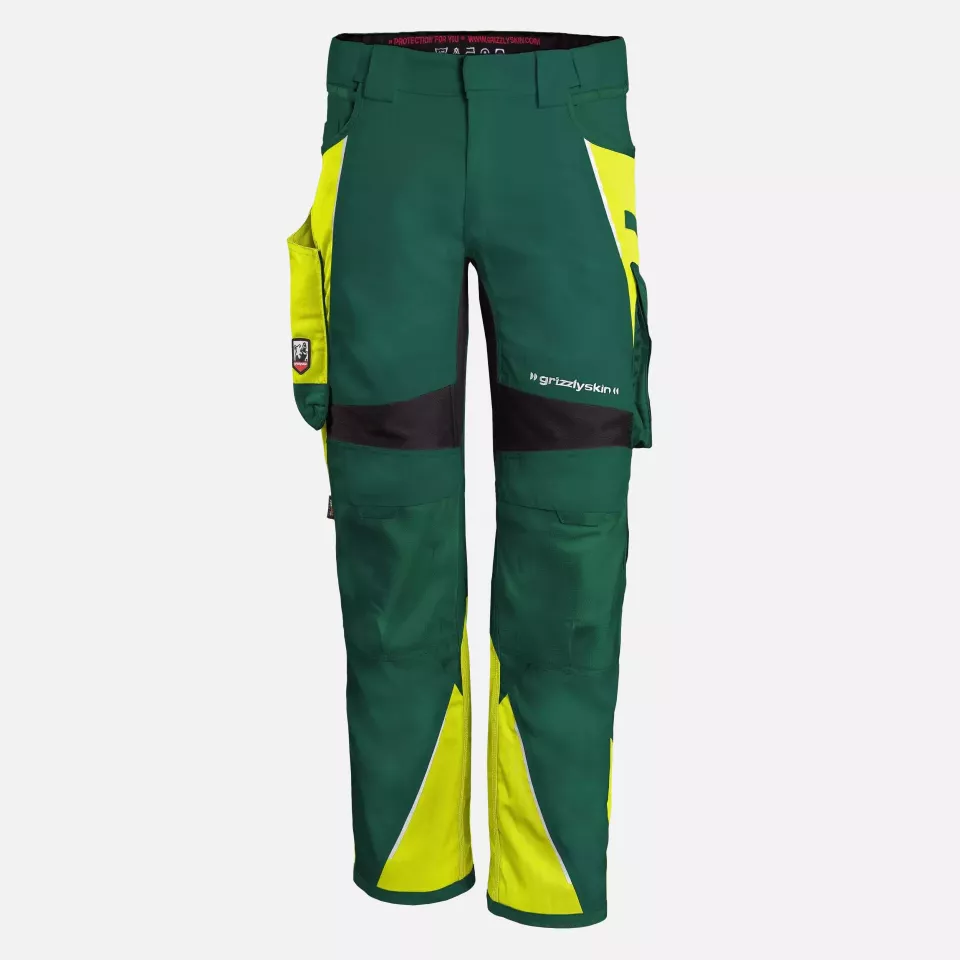 Grizzlyskin GIM3811, IRON Trousers Green/Hi-Vis Yellow, image 1, gallery thumbnail