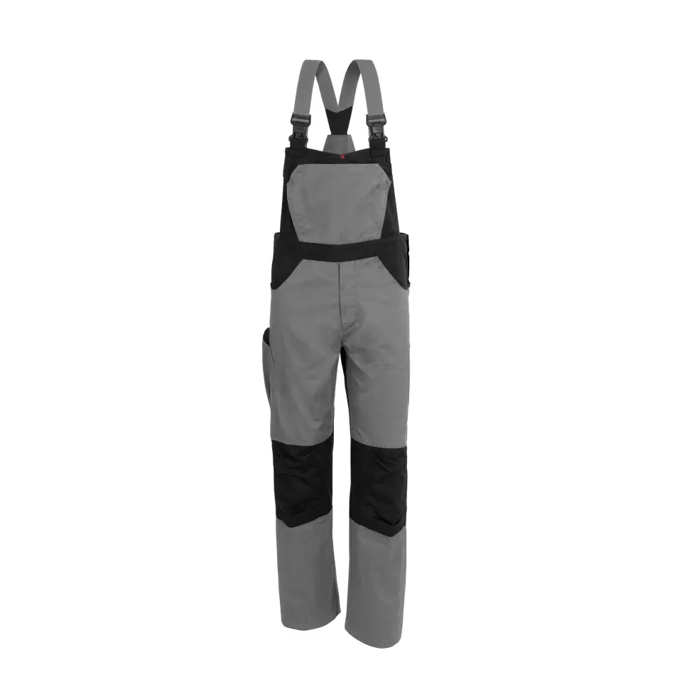 Qualitex NM-41011-3236, X-Serie Bib Overall Grey/Black, image 1, gallery thumbnail