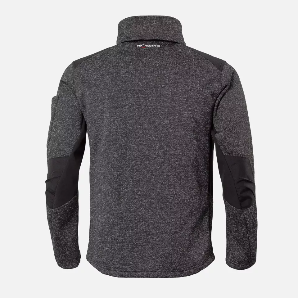 Qualitex NM-65013-3600, Knitted Fleece Jacket Black/Melange, image 2, gallery thumbnail