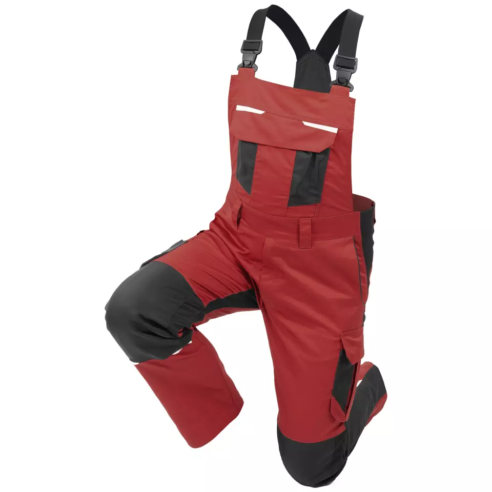 Qualitex NM-41014-2335, IND Bib Overall Red, image 1, gallery thumbnail