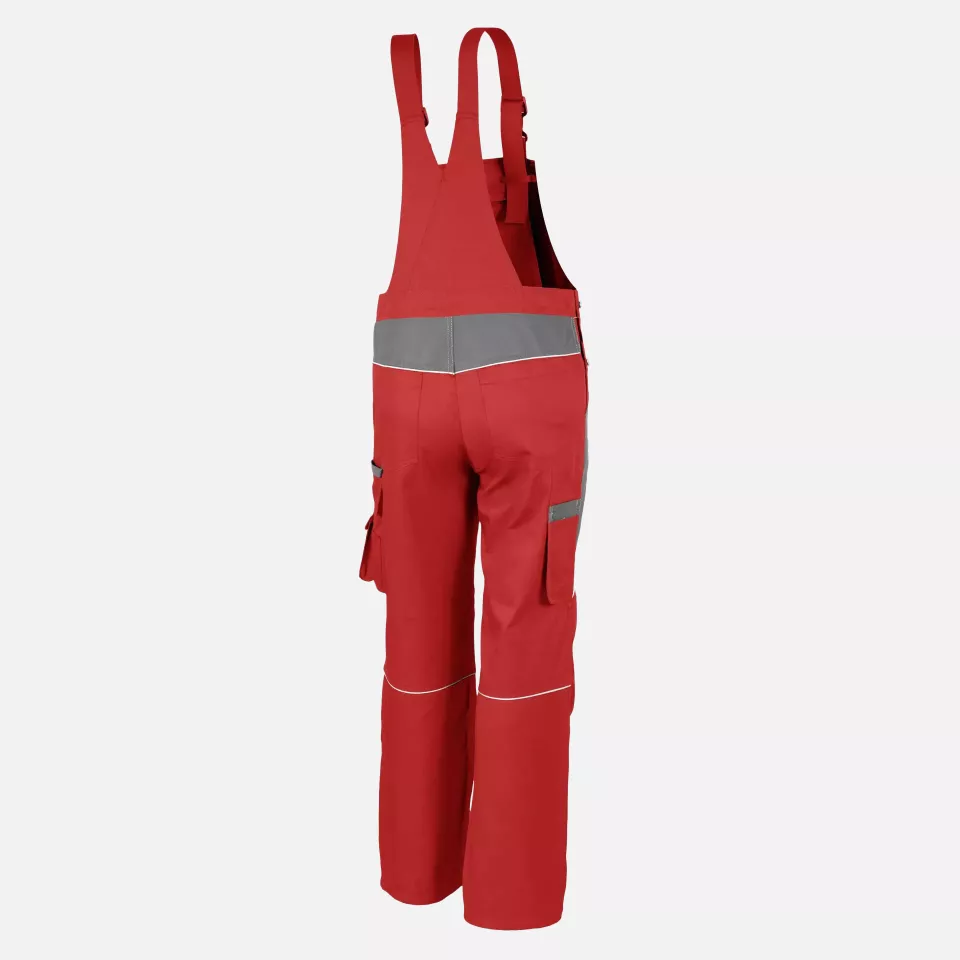 Qualitex NM-41006-2332, PRO Bib and Brace Red/Grey, image 2, gallery thumbnail