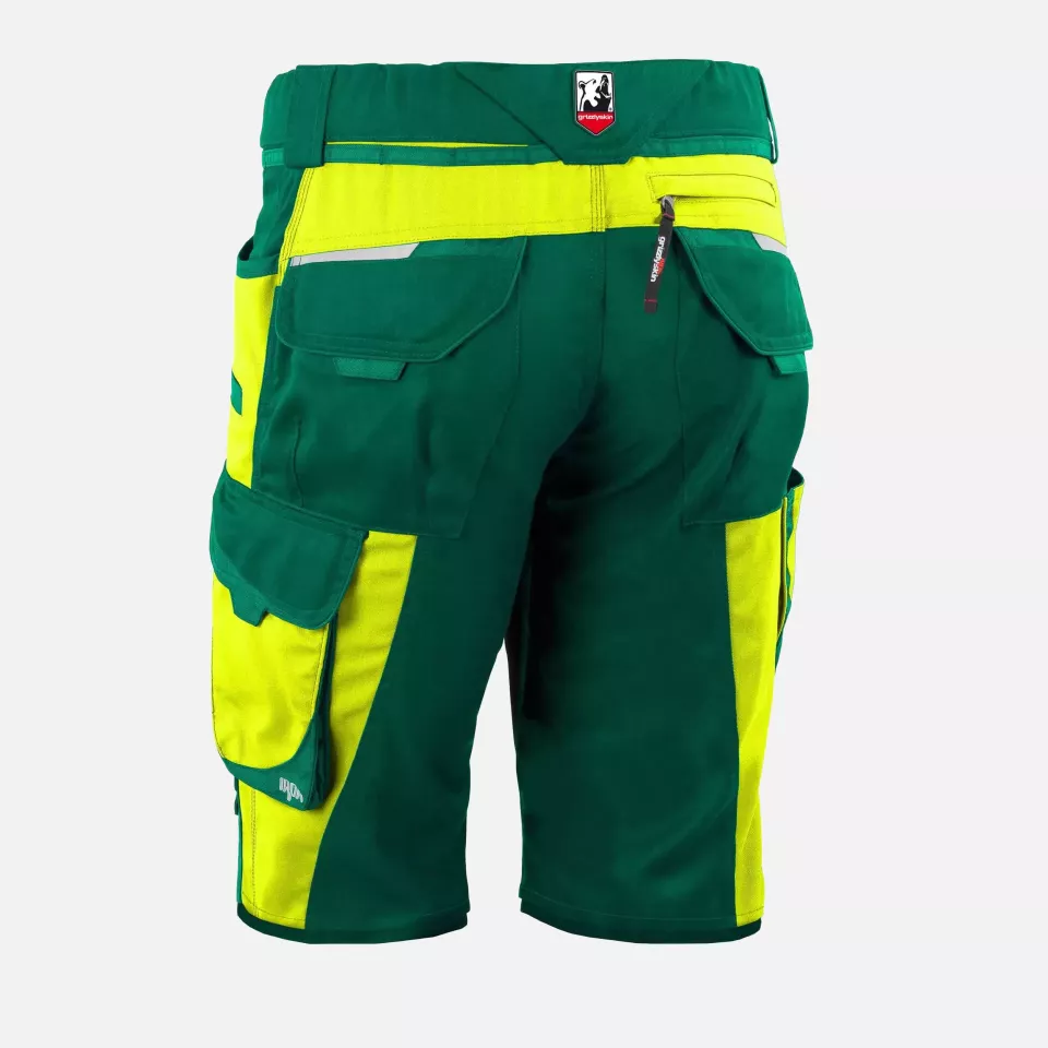Grizzlyskin GIM3611, IRON Shorts Green/Hi-Vis Yellow, image 2, gallery thumbnail