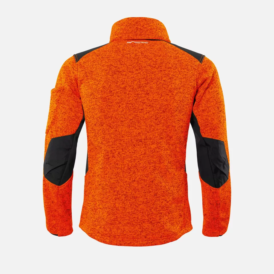 Qualitex NM-65013-2200, Knitted Fleece Jacket Orange/Melange, image 2, gallery thumbnail